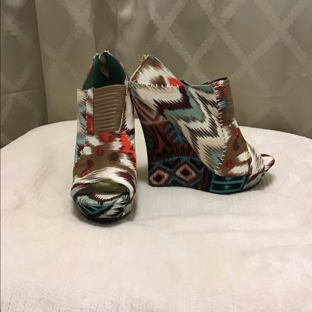 #8 Bamboo 170917 Multi Wedge Peep Toe Shoes